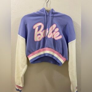 SOLD Authentic Barbie Purple and White Cropped Hoodie Sweatshirt